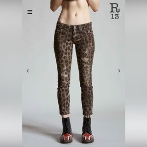 R13 Leopard Jeans
